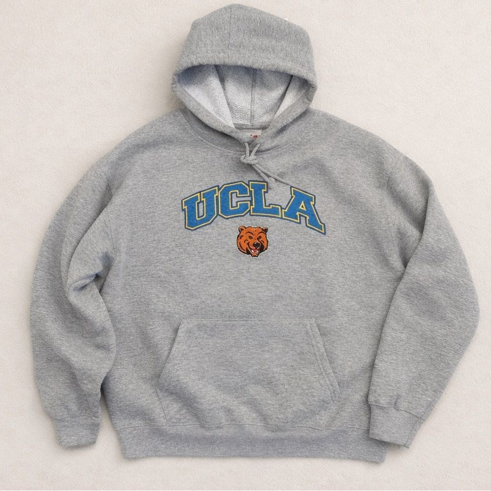 Vintage 90s UCLA Bruins Appliqué Embroidered Bear Hoodie Sweatshirt